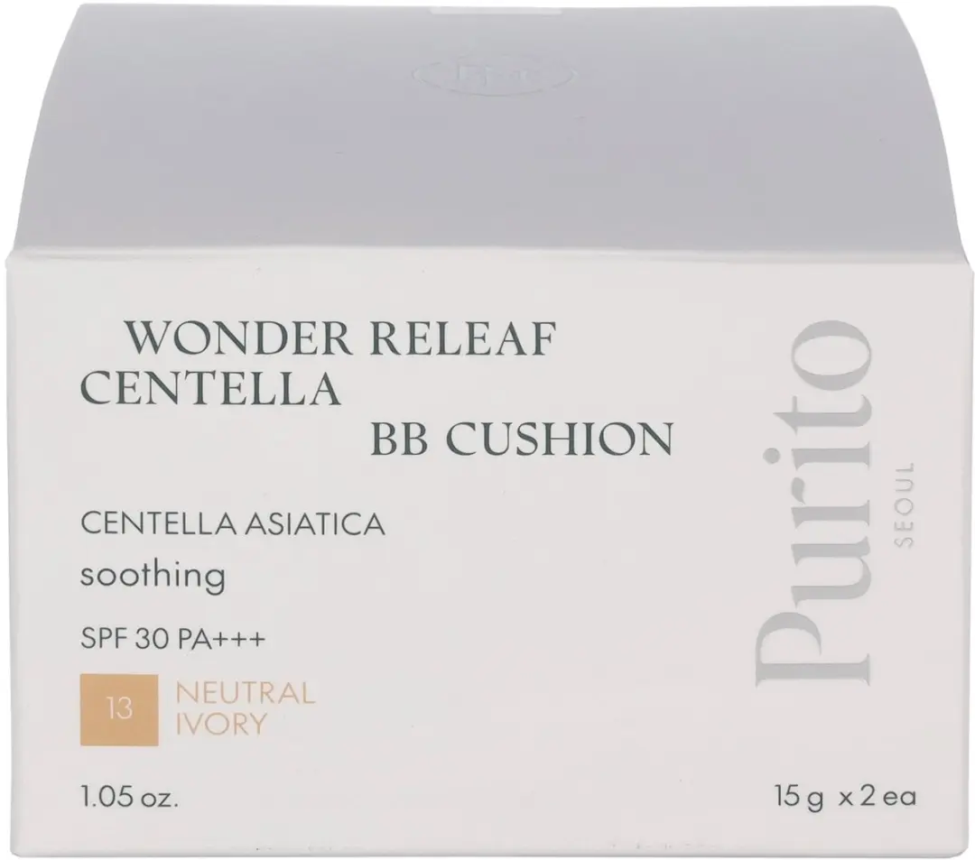 Purito Seoul Wonder Releaf Centella BB Cushion Duo Set 30g - #13 Neutral Ivory