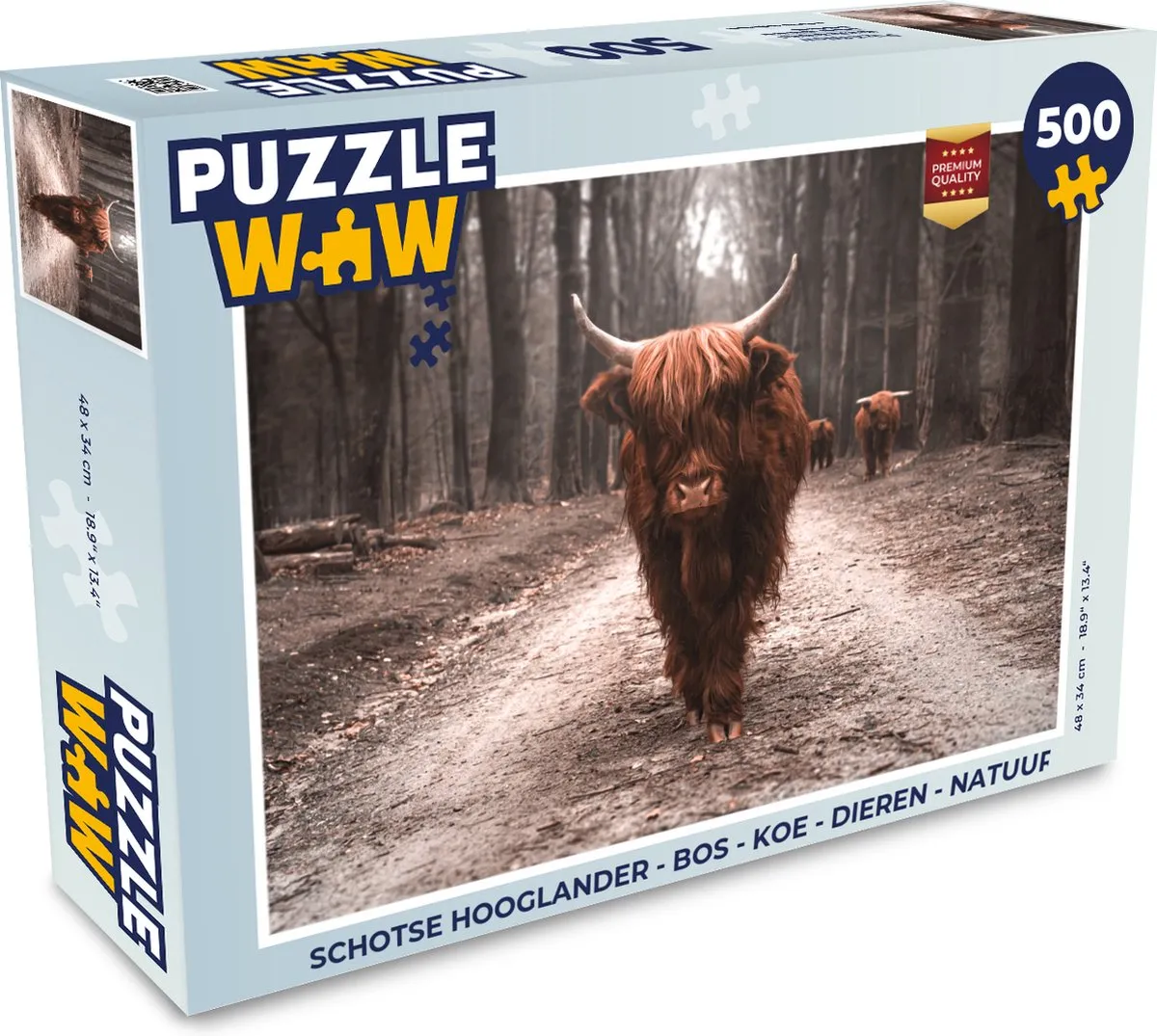 PuzzleWow Schotse Hooglander Legpuzzel 500 Stuks - Multicolor