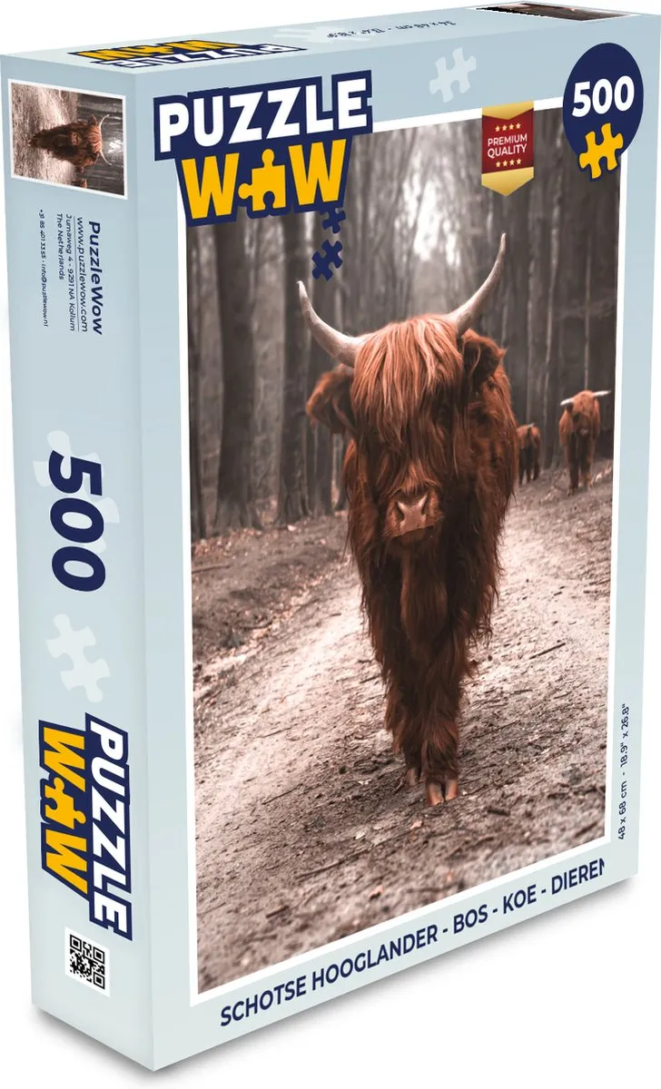 PuzzleWow Schotse Hooglander Legpuzzel 500 Stuks