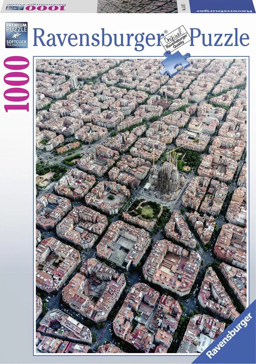Ravensburger Barcelona vanuit de lucht Legpuzzel 1000 Stuks