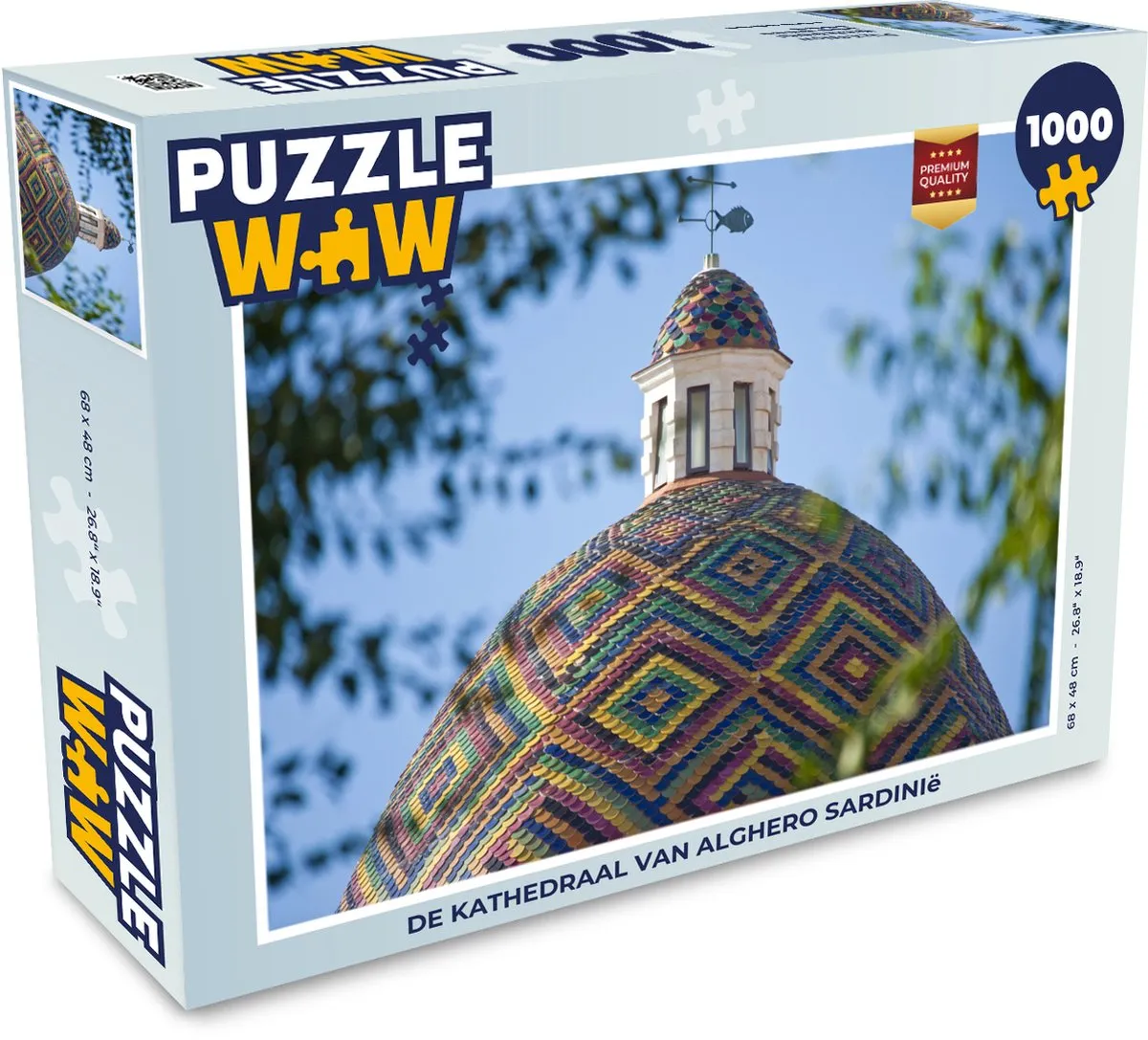 PuzzleWow Legpuzzel De Kathedraal van Alghero Sardinië 1000 Stuks - Multicolor
