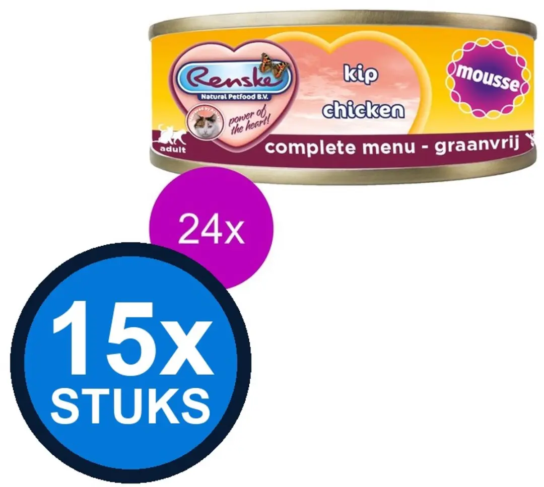 24x Renske vers kat mousse kip 70gr