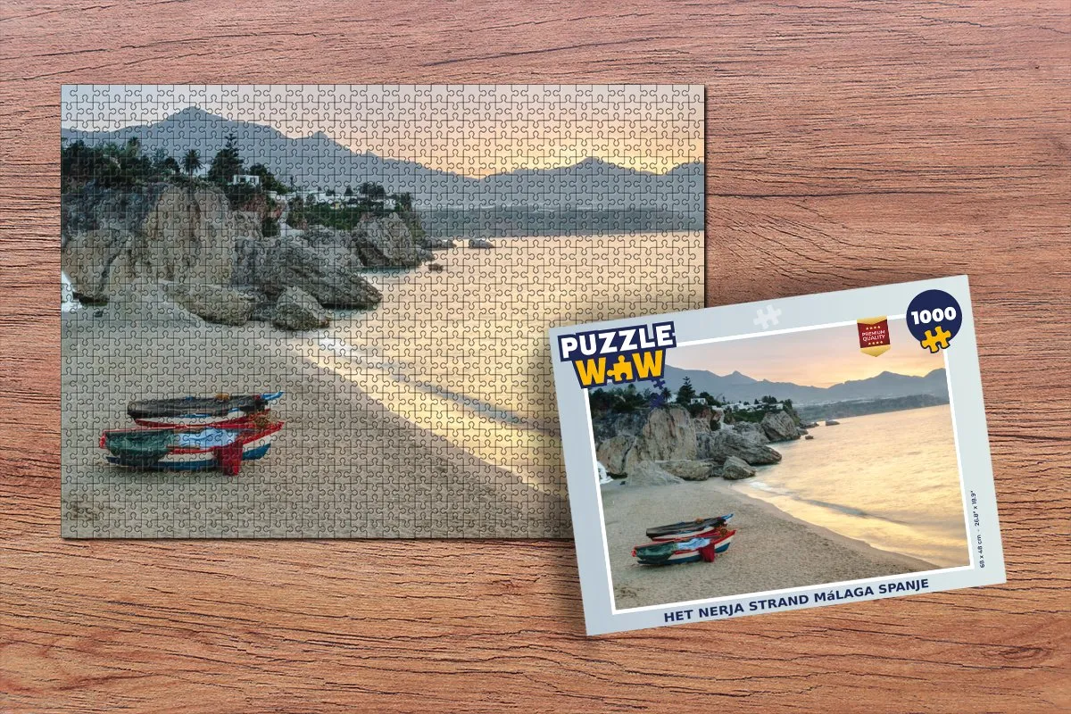 PuzzleWow Nerja Strand Málaga Spanje Puzzel 1000 Stuks - Multicolor