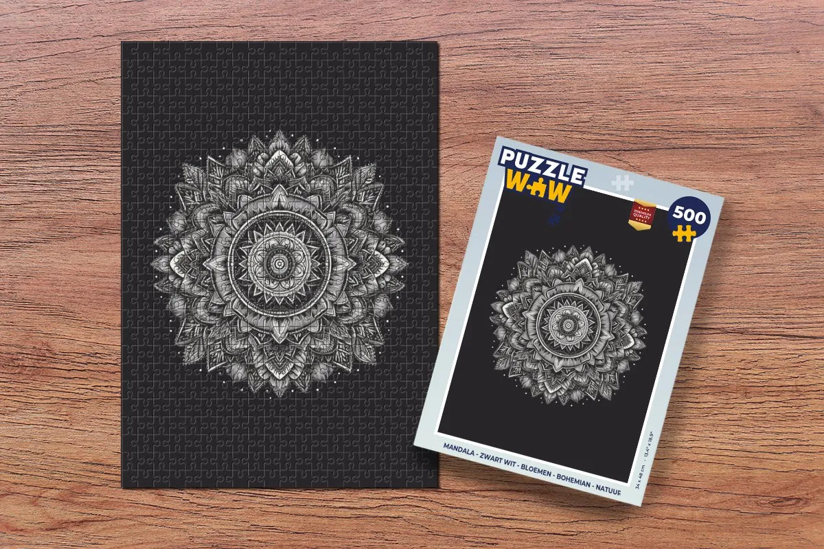 PuzzleWow Mandala Bloemen Puzzel 500 Stuks - Multicolor