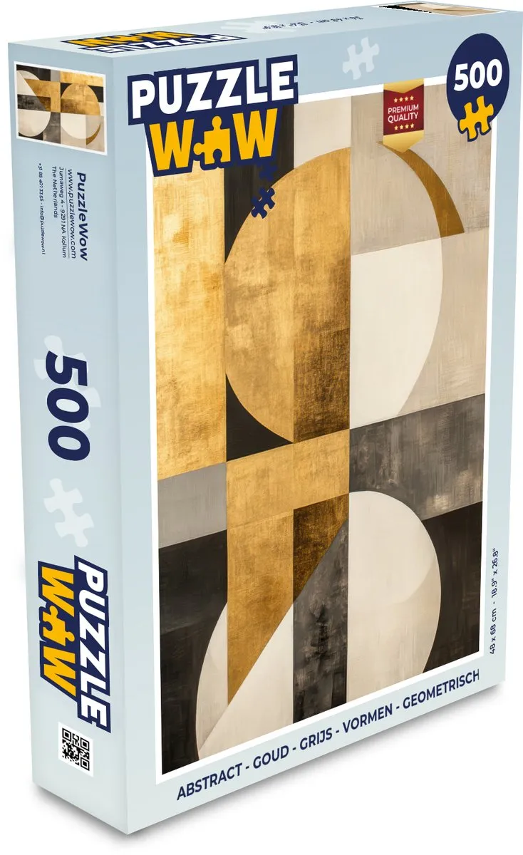 PuzzleWow Abstract Puzzel 500 Stuks - Goud/Beige