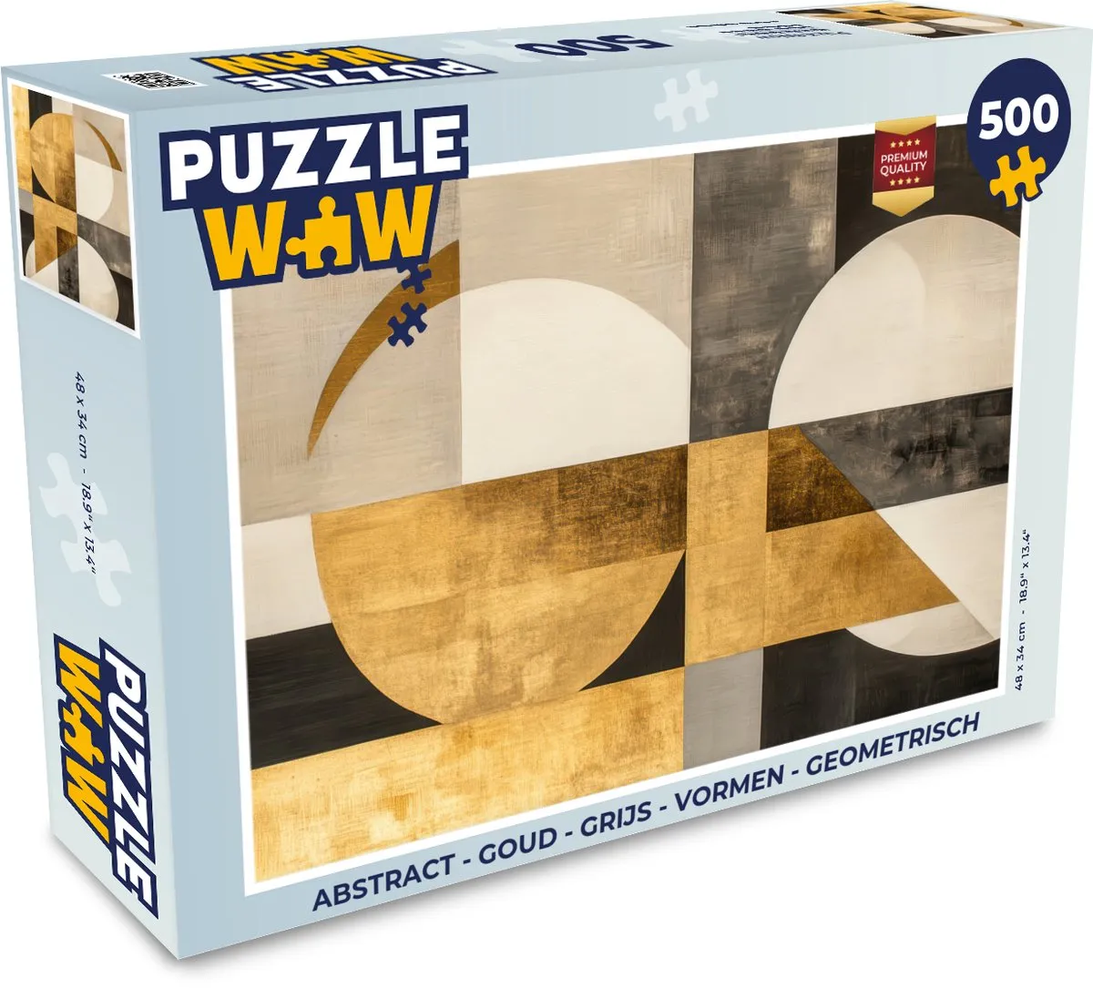 PuzzleWow Abstract Puzzel 500 Stuks - Goud/Beige