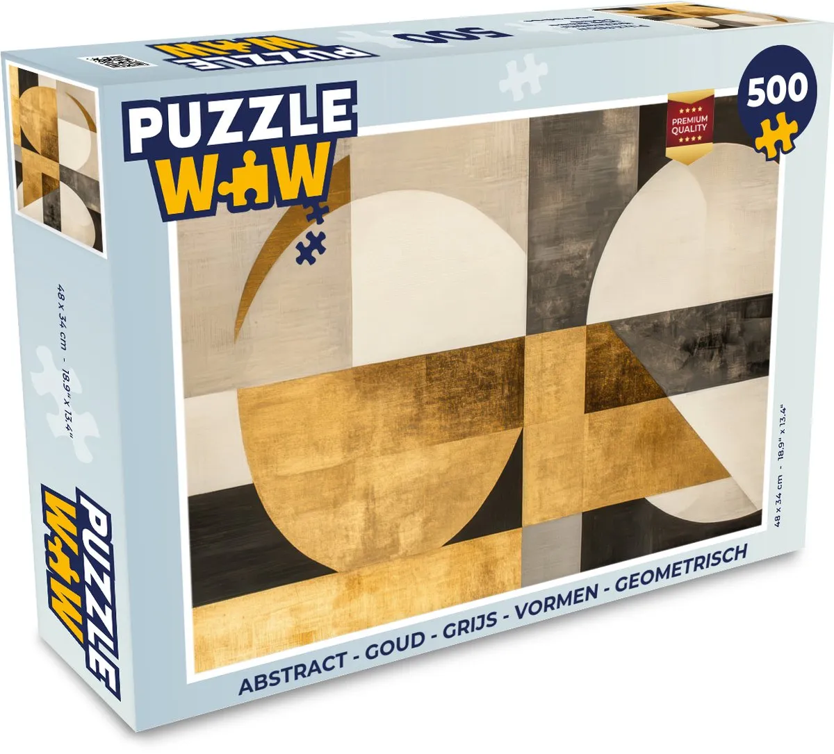 PuzzleWow Abstract Puzzel 500 Stuks - Goud/Beige