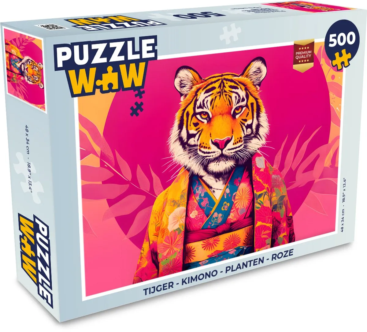 PuzzleWow Tijger Kimono Planten Legpuzzel 500 Stuks