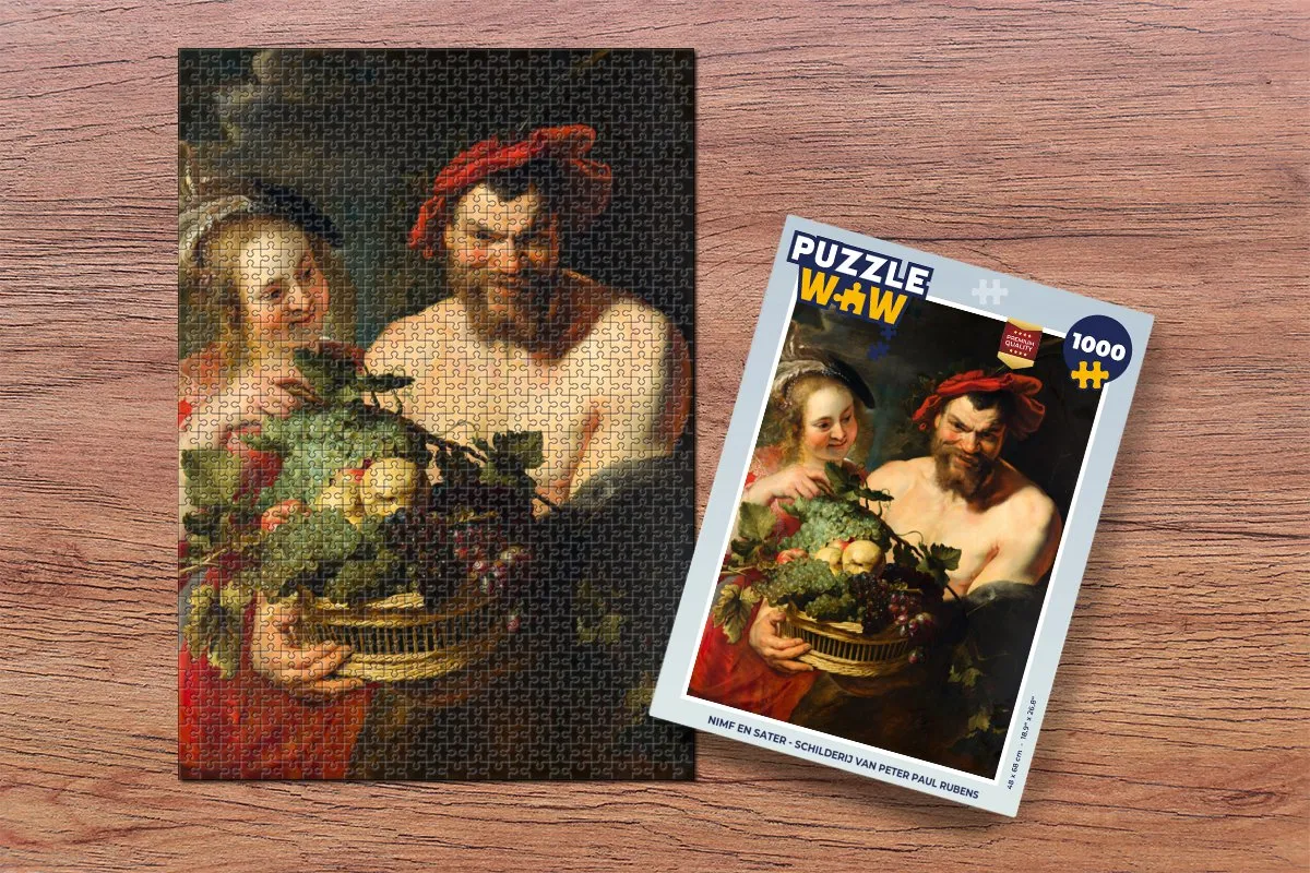 PuzzleWow Rubens Nimf en Sater Legpuzzel 1000 Stuks - Multicolor