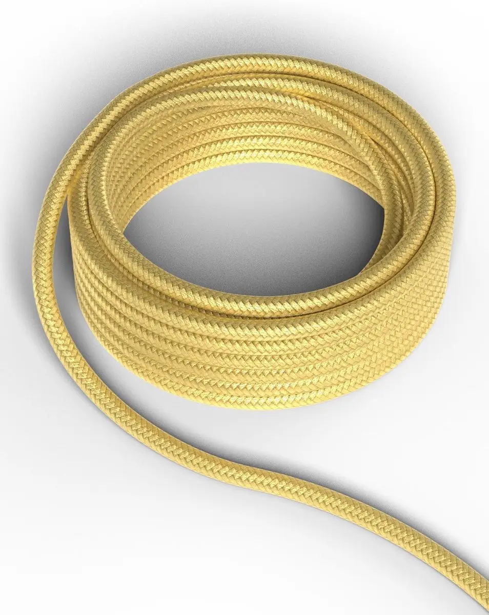Calex Textielsnoer 2-aderig metallic goud 3 meter
