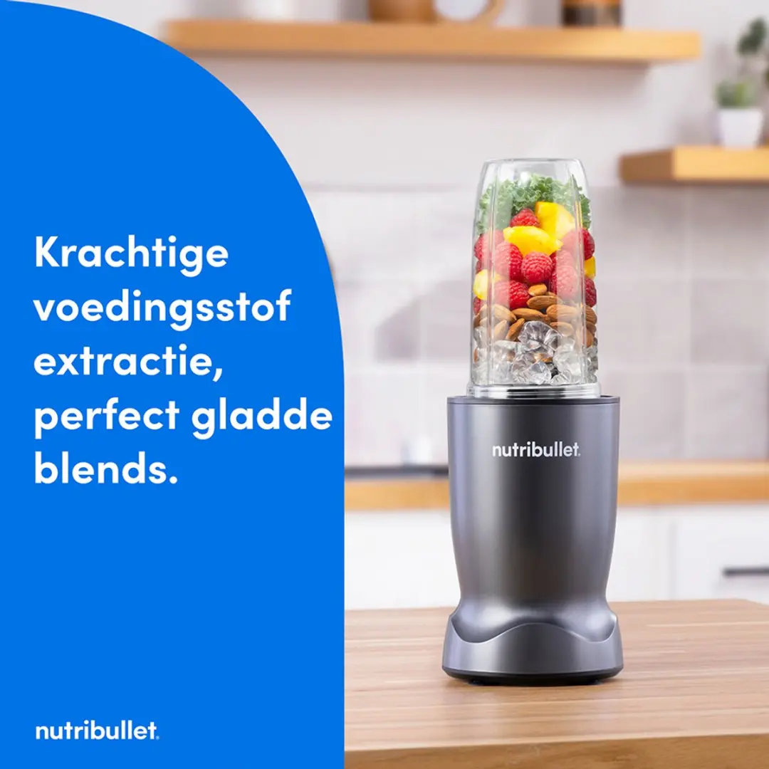 NutriBullet Turbo Blender 1000W - 6-delige Set 1,5L - Grijs