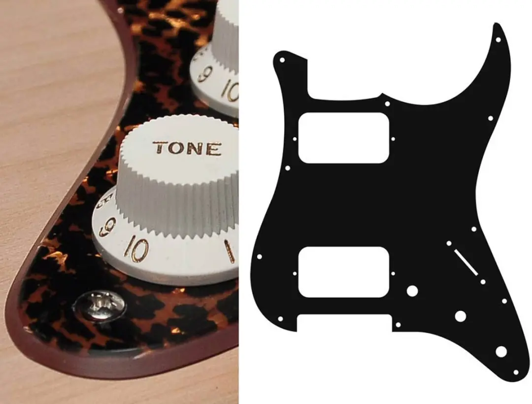 Boston ST-233-RBP pickguard, Stallion, HH, 3 pot holes, 3-5 switch, 2 ply, tiger