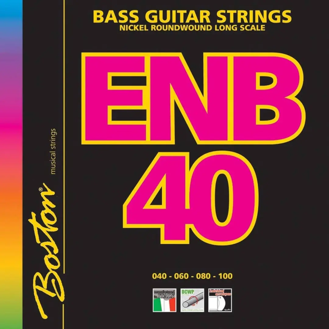 Boston ENB-40 Bassnaren Set Nickel Roundwound Light Long Scale (040-100)
