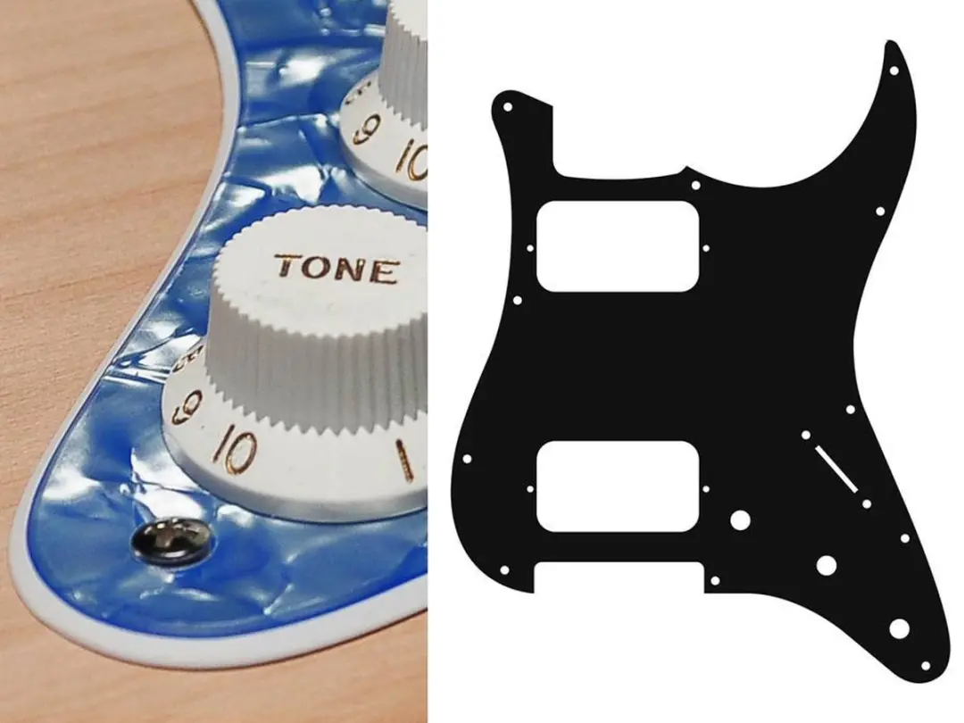 Boston ST-233-POB pickguard, Stallion, HH, 3 pot holes, 3-5 switch, 2 ply, pearl