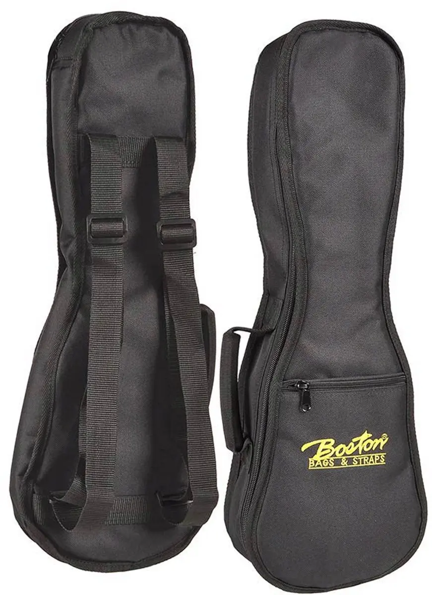 Ukeleletas Sopraan Ukelele Boston UK-10 gevoerd 10 mm Zwart