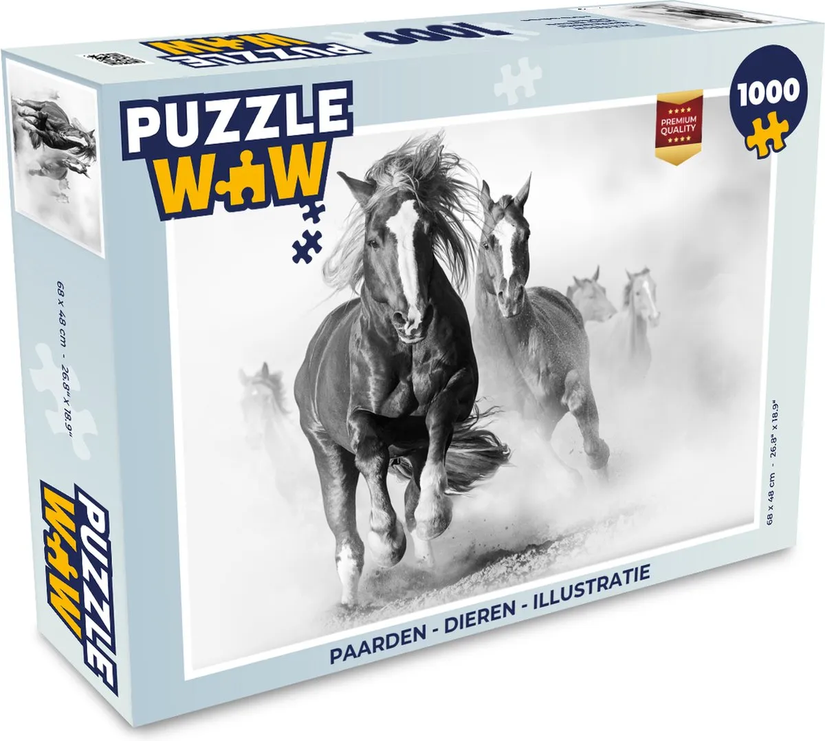 PuzzleWow Paarden Legpuzzel 1000 Stuks - Multicolor