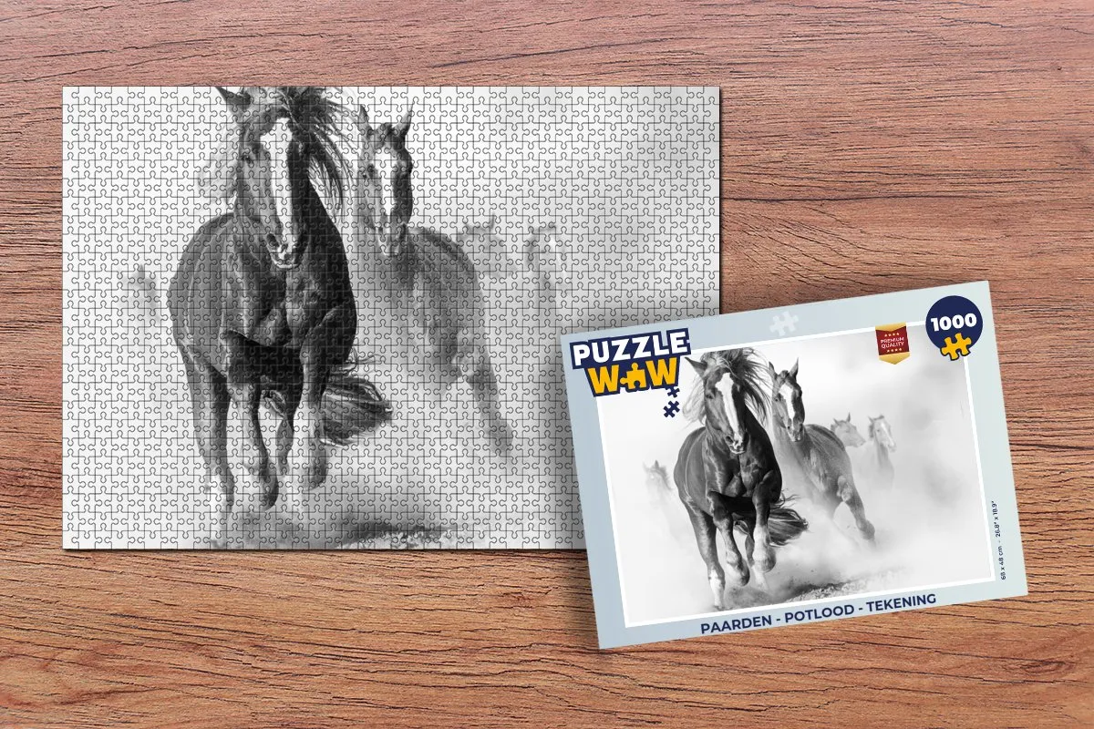 PuzzleWow Paarden Legpuzzel 1000 Stuks - Multicolor