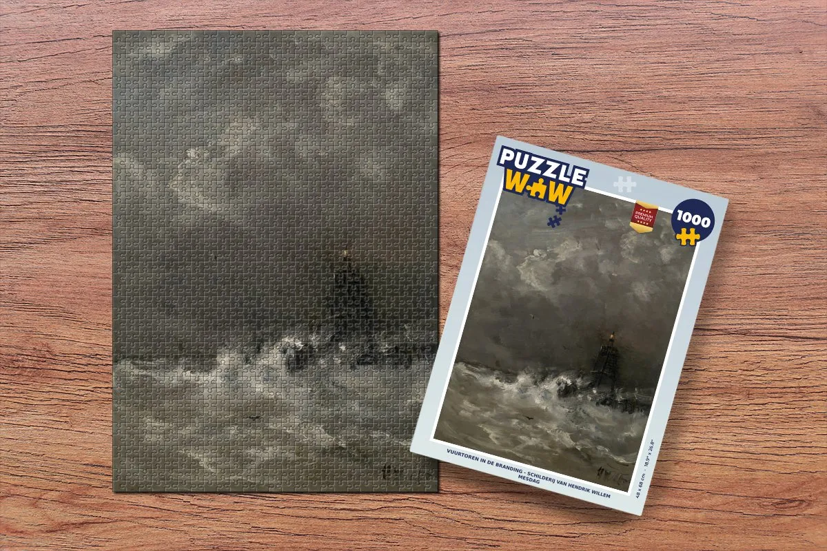 PuzzleWow Hendrik Willem Mesdag Vuurtoren Legpuzzel 1000 Stuks - Multicolor