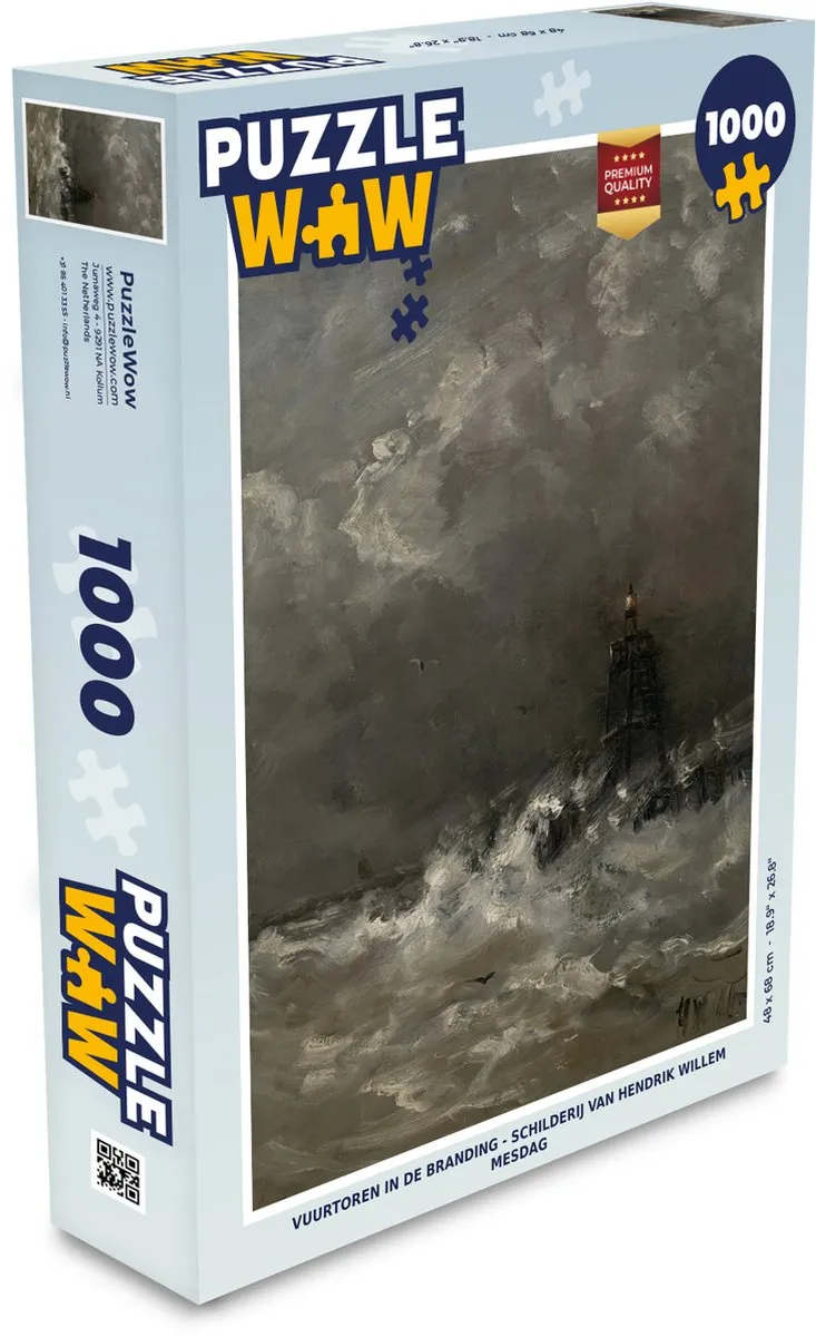PuzzleWow Hendrik Willem Mesdag Vuurtoren Legpuzzel 1000 Stuks - Multicolor