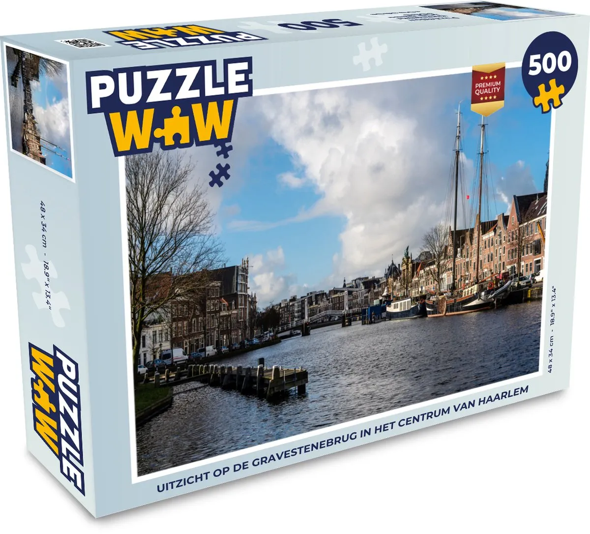PuzzleWow Haarlem Centrum Legpuzzel 500 Stuks - Multicolor
