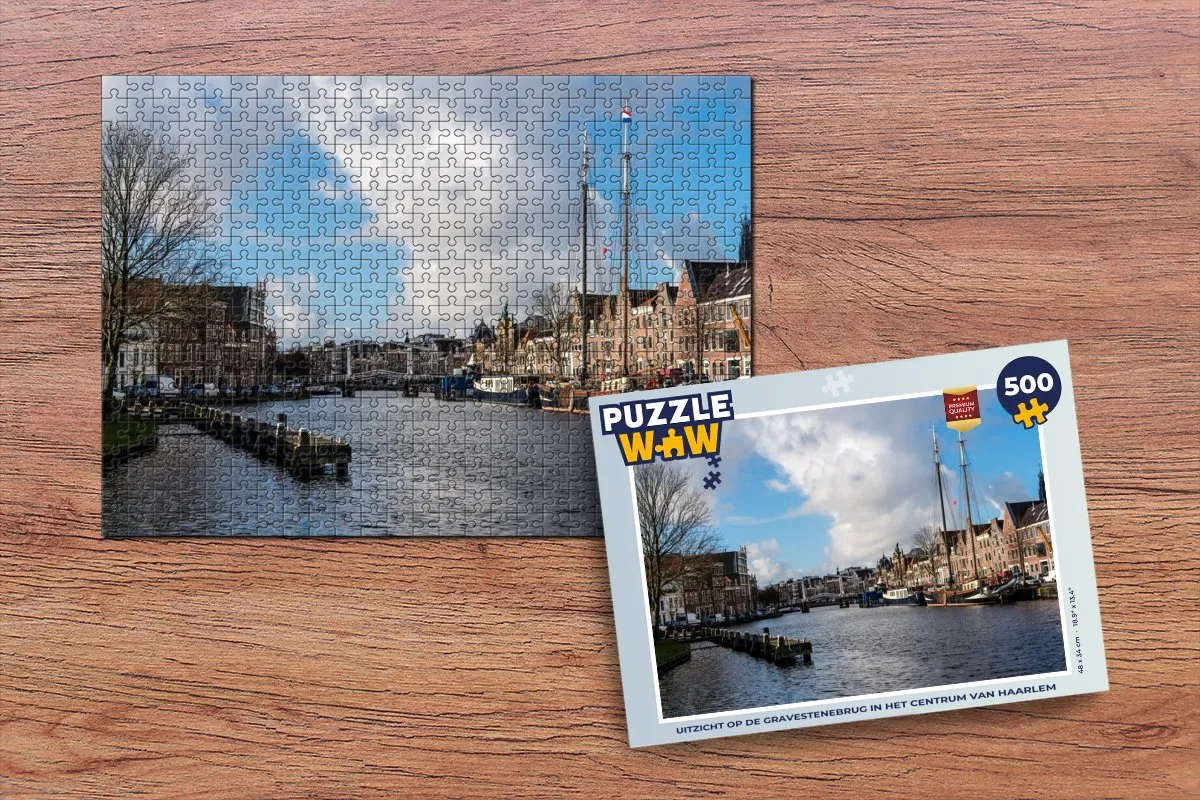 PuzzleWow Haarlem Centrum Legpuzzel 500 Stuks - Multicolor