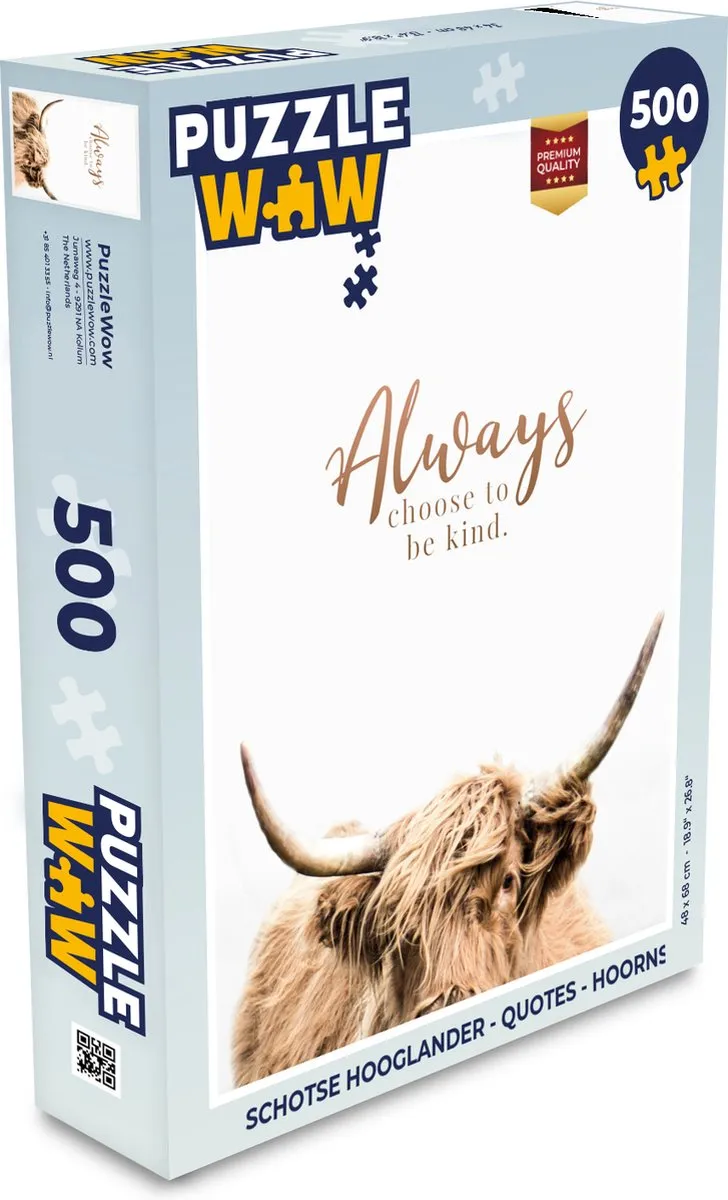 PuzzleWow Schotse Hooglander Quotes Legpuzzel 500 Stuks