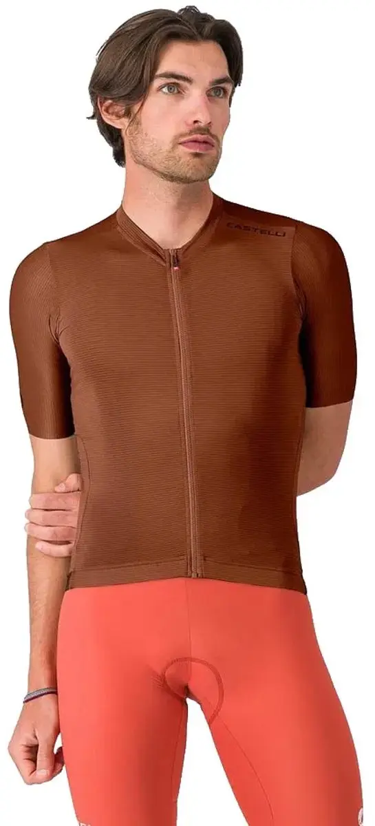 Castelli Espresso 2 Korte Mouw Wielertrui Bruin L Man