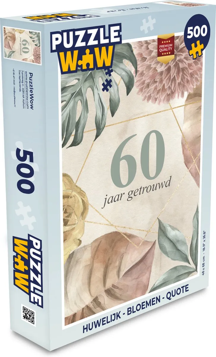 PuzzleWow 60 Jaar Getrouwd Legpuzzel 500 Stuks