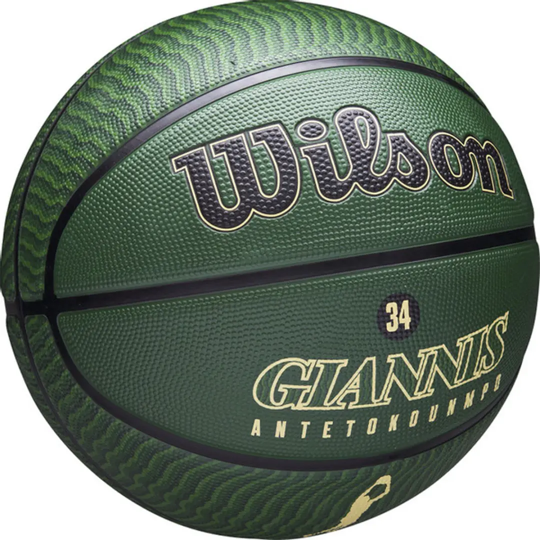 Wilson NBA Player Icon Outdoor Giannis Antetokounmpo Basketbal - Maat 7 - Groen - afbeelding 3 van 6