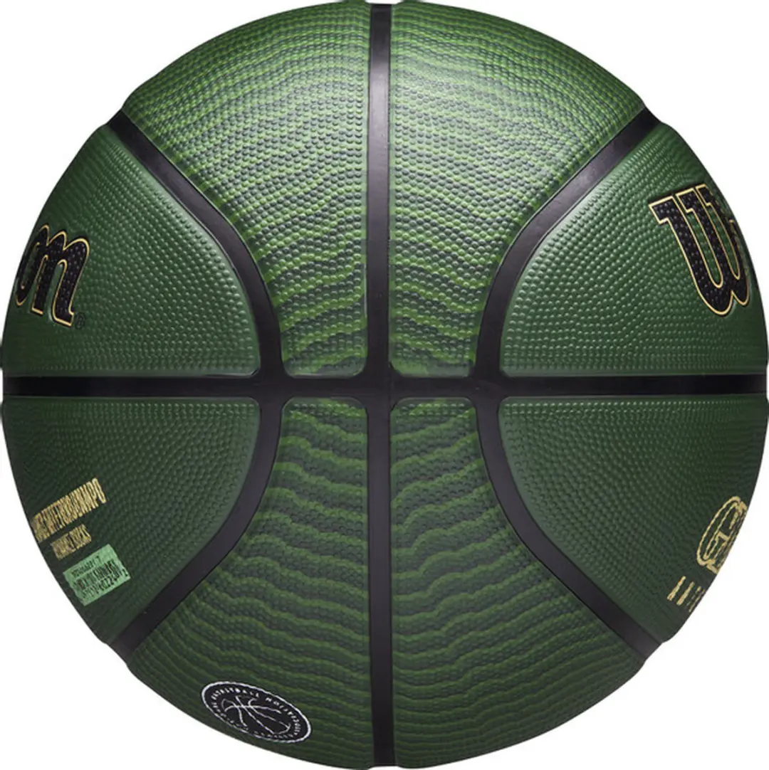 Wilson NBA Player Icon Outdoor Giannis Antetokounmpo Basketbal - Maat 7 - Groen - afbeelding 6 van 6