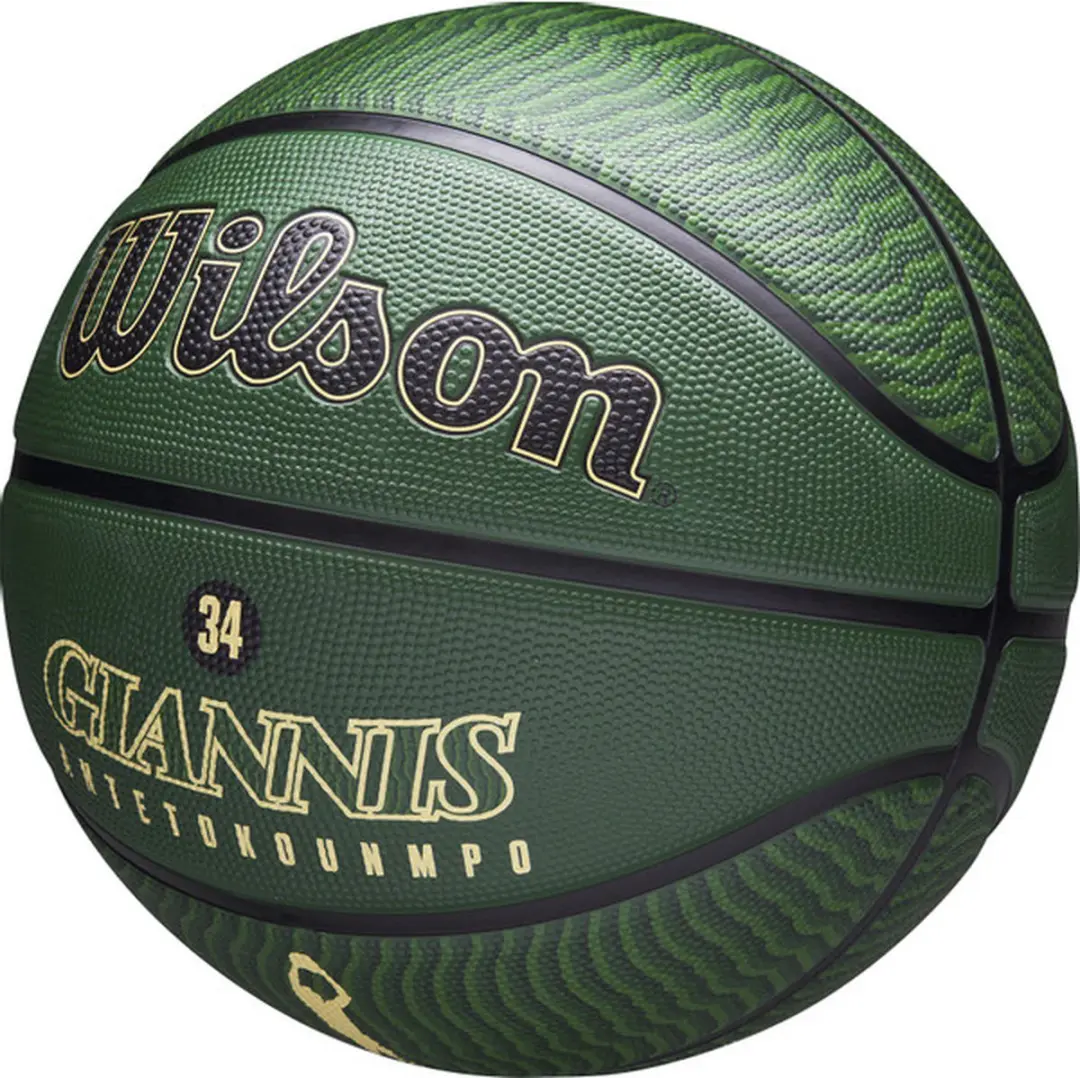 Wilson NBA Player Icon Outdoor Giannis Antetokounmpo Basketbal - Maat 7 - Groen - afbeelding 5 van 6
