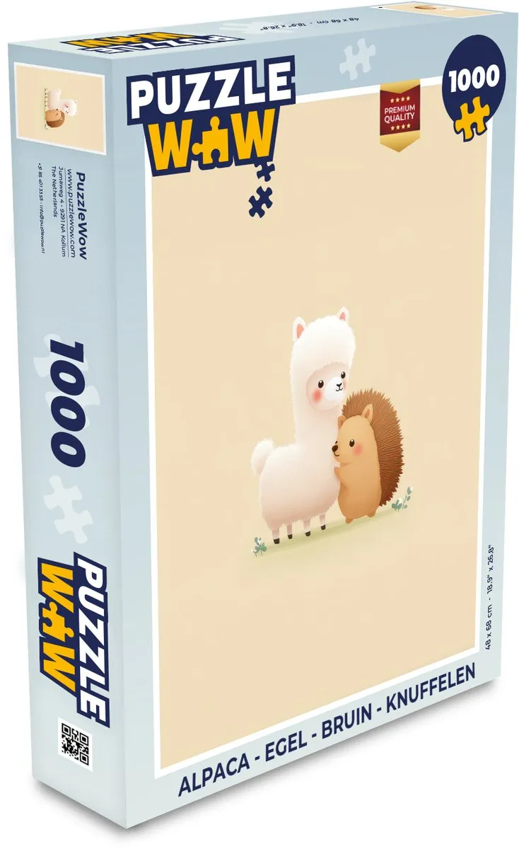 PuzzleWow Alpaca Egel Legpuzzel 1000 Stuks