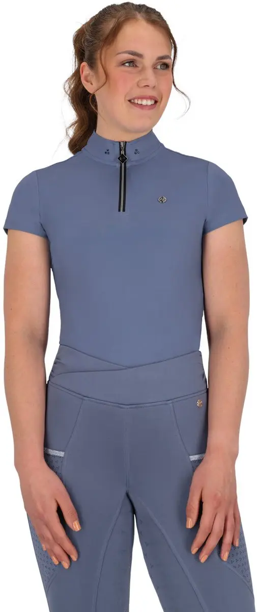 QHP SPORTSHIRT AUBREE KORTE MOUW Lichtblauw