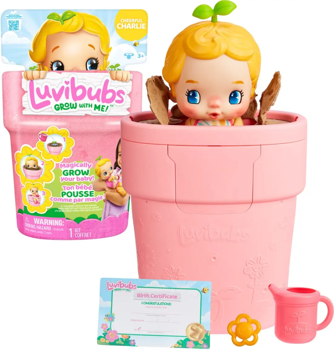 Luvibubs pop Cheerful Charlie Speelset- Magische groeibeleving: van zaadje tot p