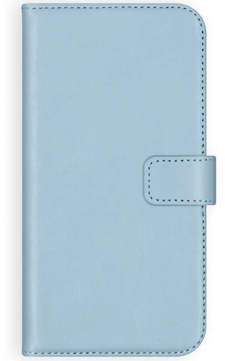 Selencia Hoesje iPhone 12 Mini - Echt Leder Bookcase - Lichtblauw