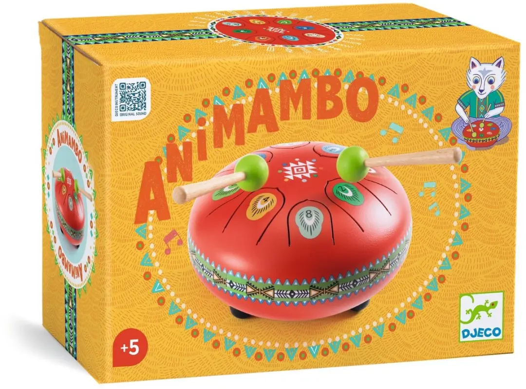 Djeco Tongdrum - 8 Noten Rood - afbeelding 5 van 6
