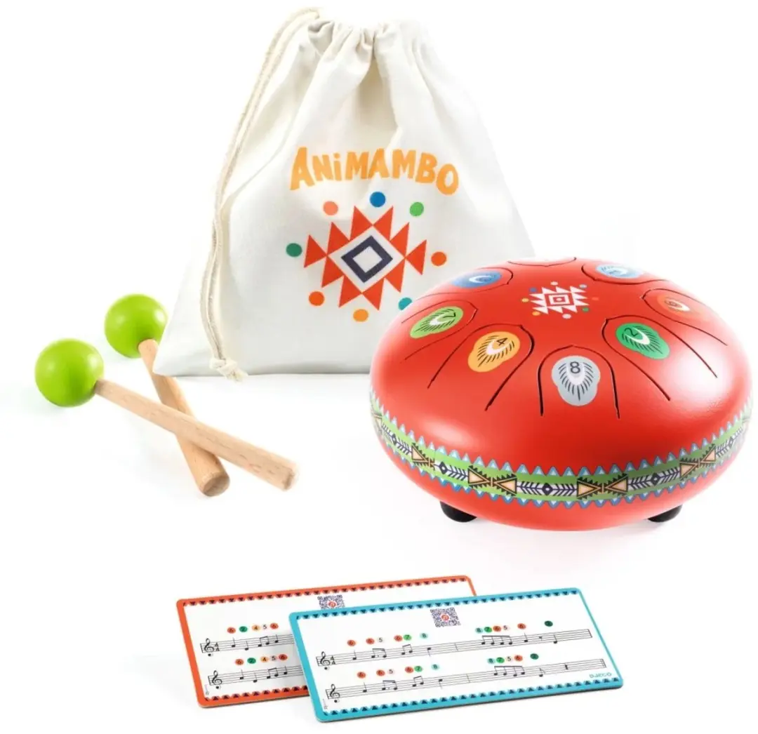 Djeco Tongdrum - 8 Noten Rood - afbeelding 6 van 6