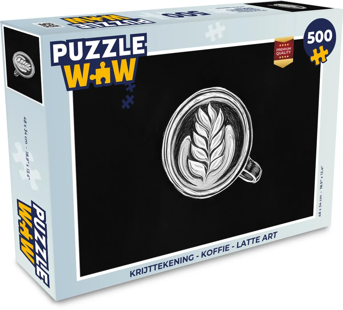 PuzzleWow Krijttekening Latte Art Legpuzzel 500 Stuks