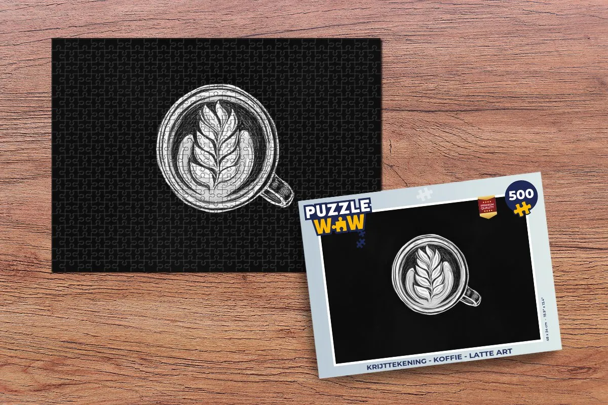 PuzzleWow Krijttekening Latte Art Legpuzzel 500 Stuks - MPN 8721406846611