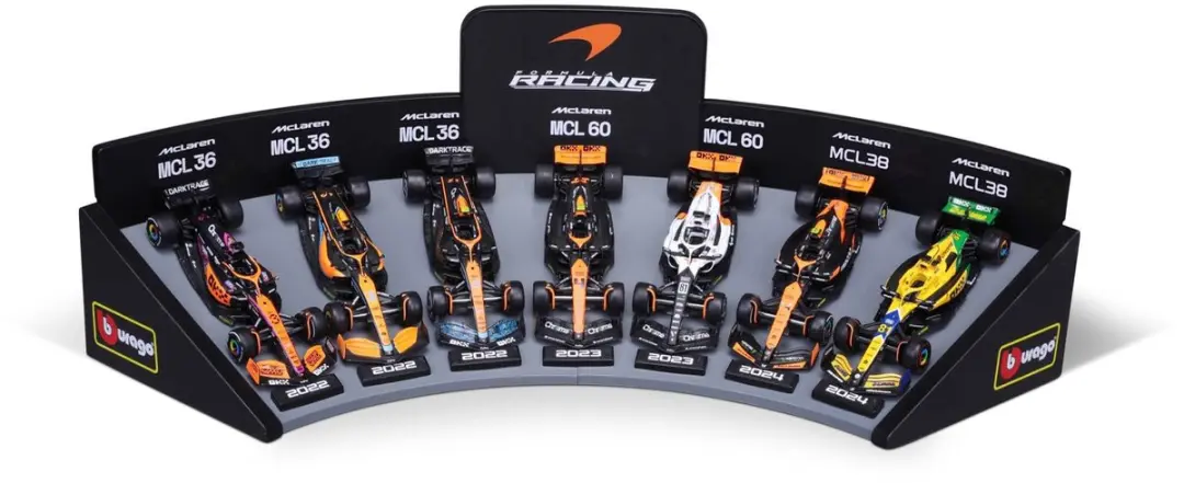 Bburago F1 McLaren deluxe speelgoed raceauto set met display 1:43.