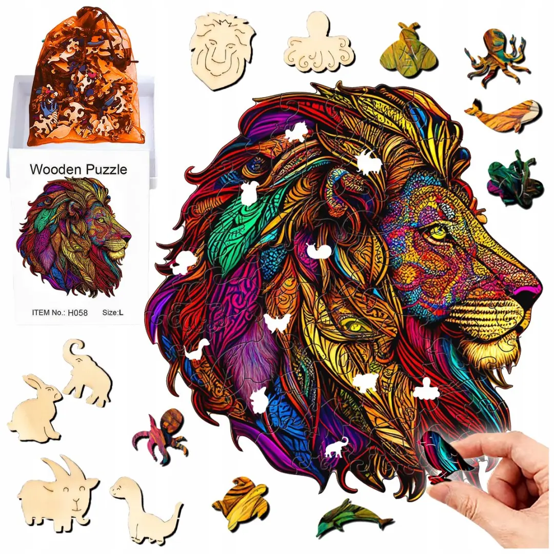 Houten Puzzel Leeuw A4
