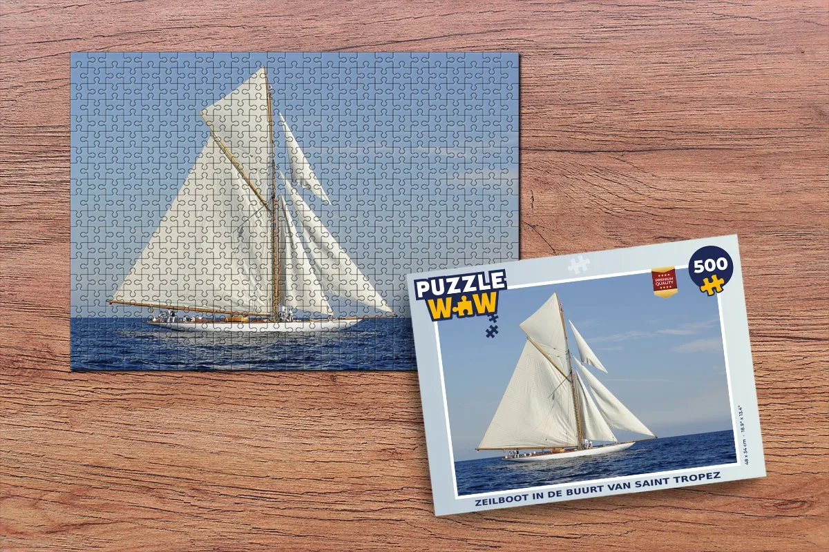 PuzzleWow Zeilboot bij Saint-Tropez Legpuzzel 500 Stuks - Multicolor