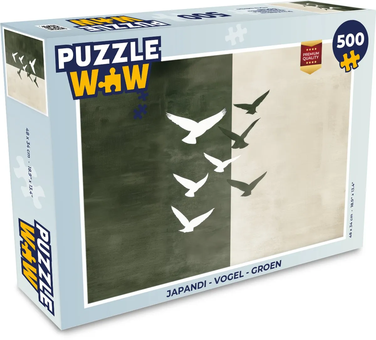 PuzzleWow Japandi Vogel Legpuzzel 500 Stuks