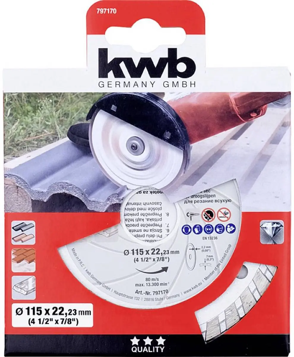 KWB 797170 Diamanten Doorslijpschijf 115mm - 22.23mm