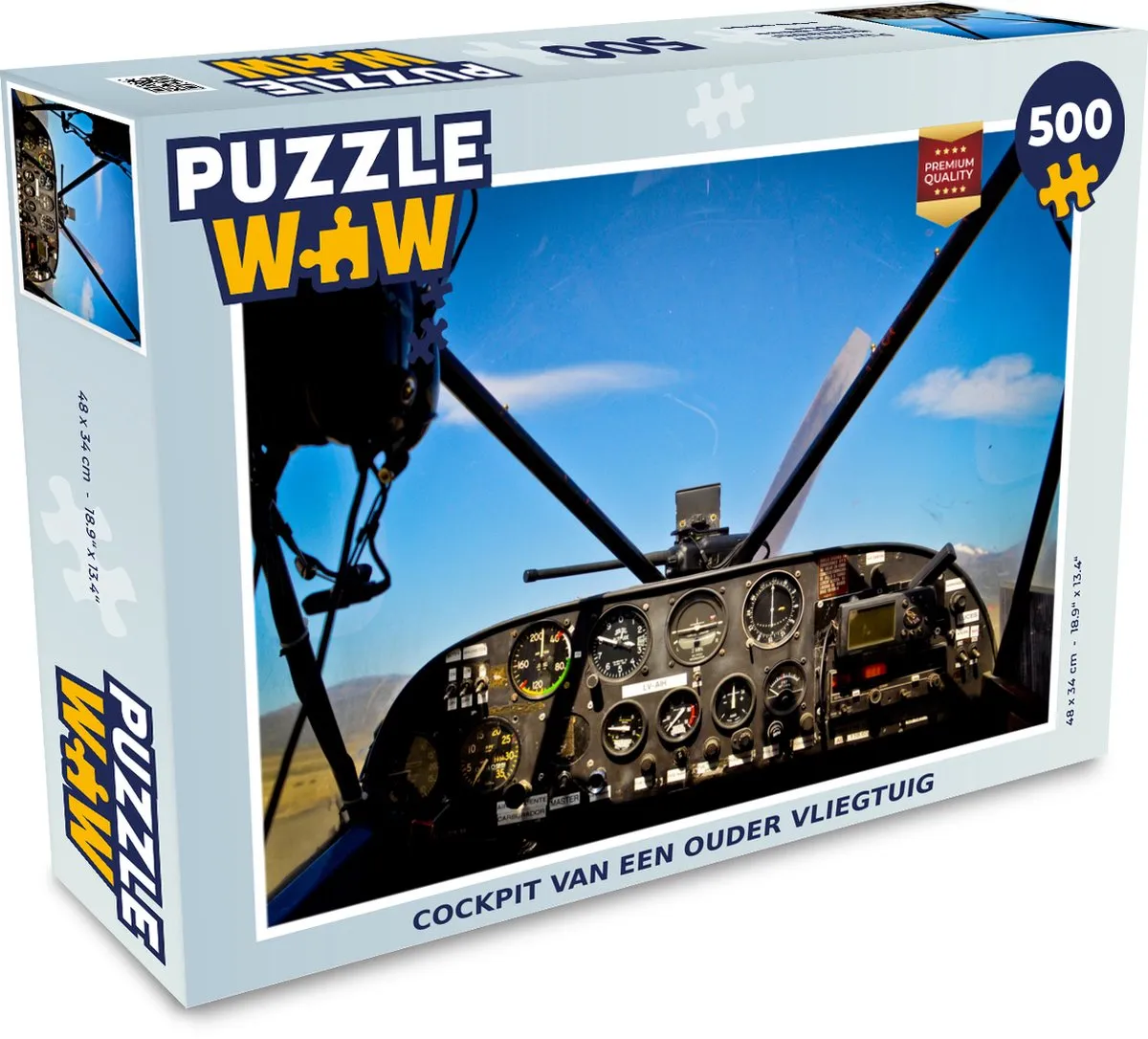 PuzzleWow Cockpit Ouder Vliegtuig Legpuzzel 500 Stuks