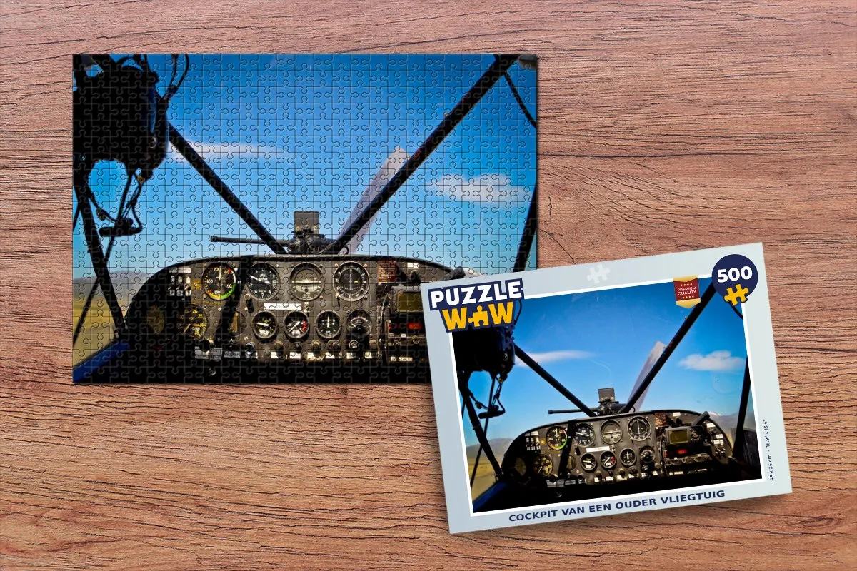 PuzzleWow Cockpit Ouder Vliegtuig Legpuzzel 500 Stuks - Multicolor
