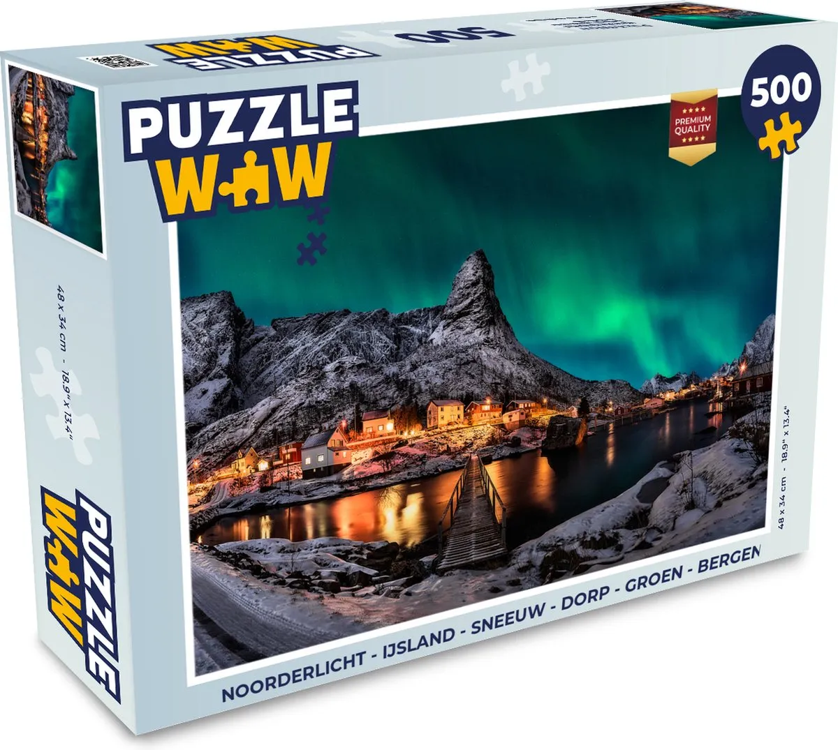 PuzzleWow Noorderlicht IJsland Legpuzzel 500 Stuks