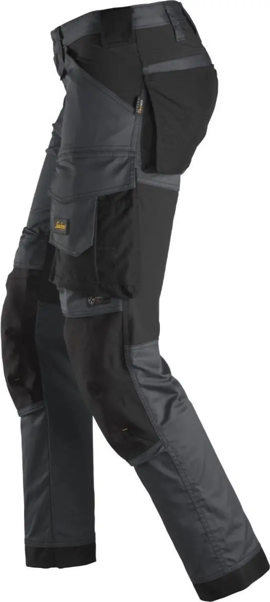 Snickers AllroundWork Stretch Werkbroek 6341 - 52 - Staalgrijs/Zwart