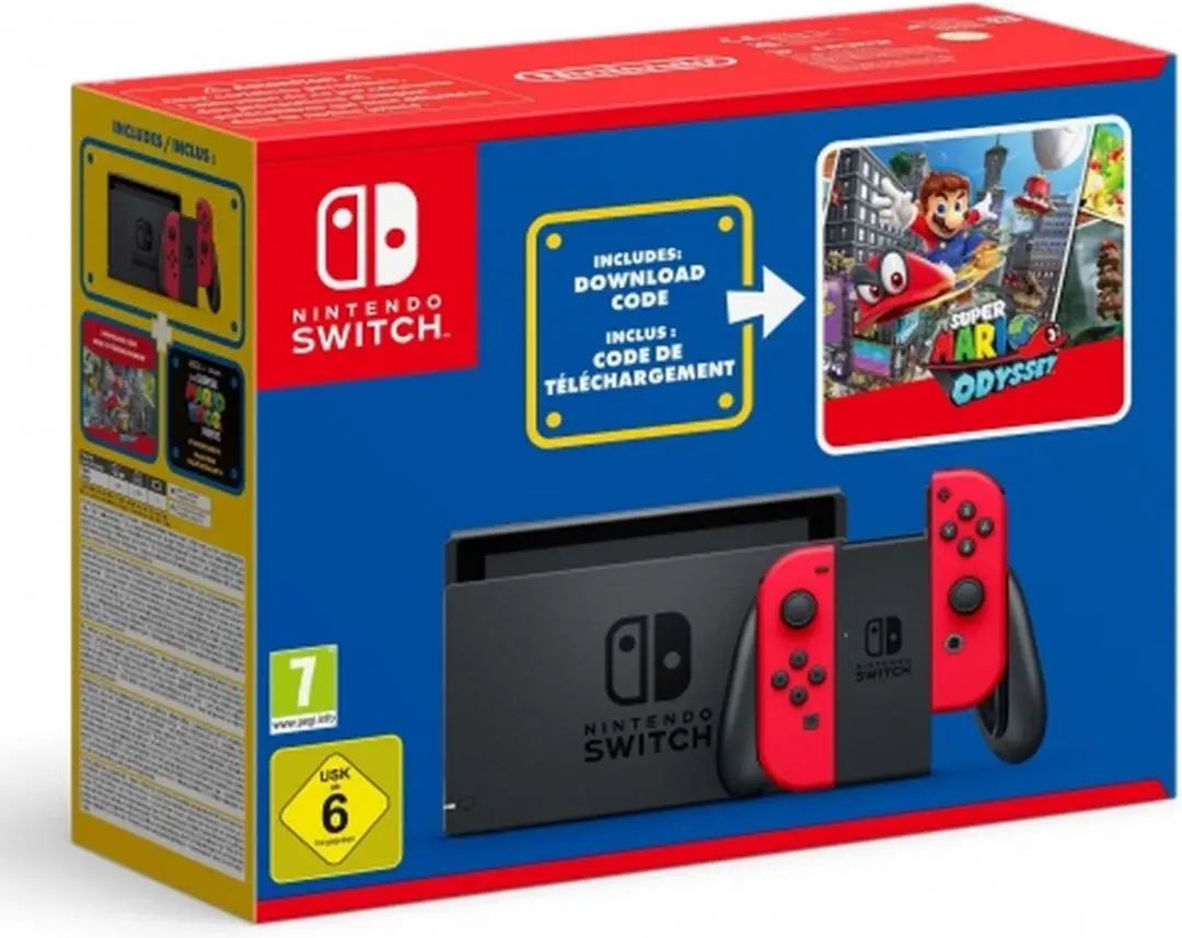Nintendo Switch Super Mario Odyssey Bundel - 32GB - Rood