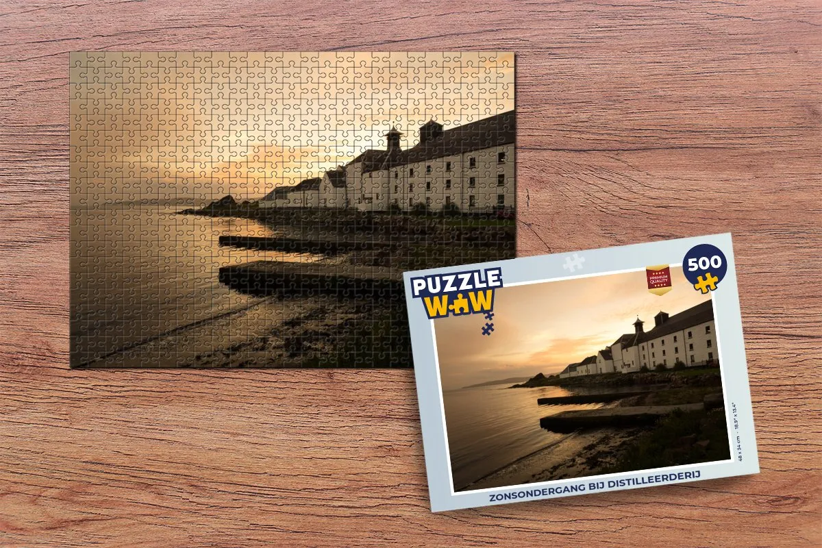 PuzzleWow Zonsondergang bij Distilleerderij Legpuzzel 500 Stuks - Multicolor